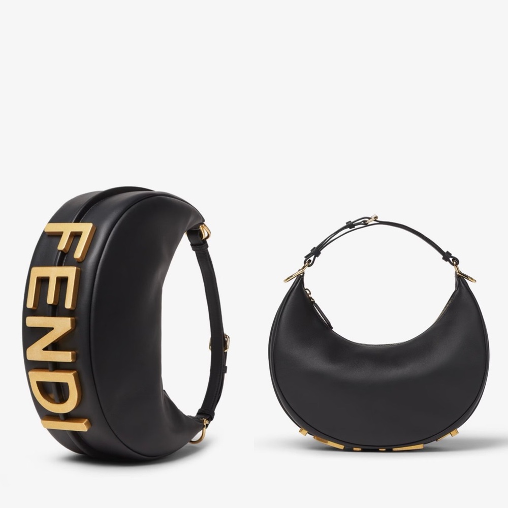 Fendi Black and Gold Hobo Bag